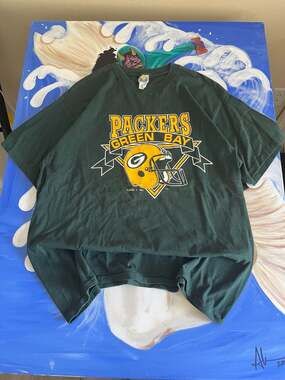 Vintage 90s Green Bay Packers NFL Graphic T-Shirt XL Competitor Logo 7 Inc